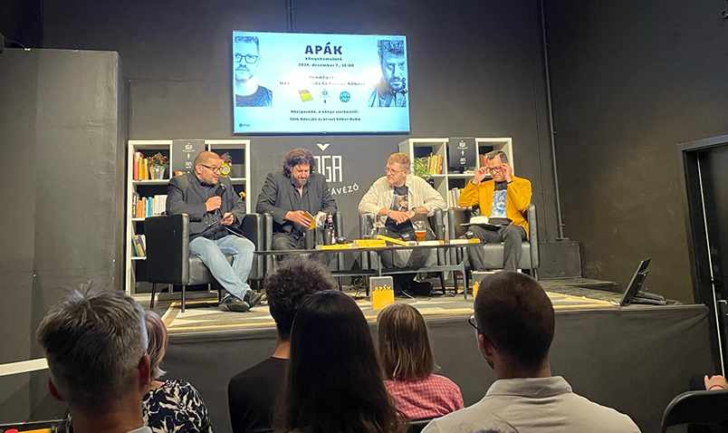 Apák könyv - könyvbemutató - Tóth Adorján Street Gábor Huba Puzsér Róbert Hodász András - Inga